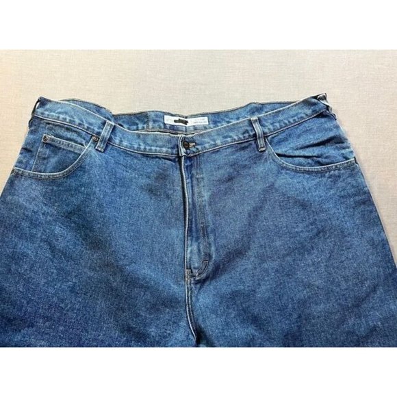 Cherokee‎ Pants Mens 44 Blue Denim Belted Pocketed Jeans Men 44x30 - Picture 2 of 13